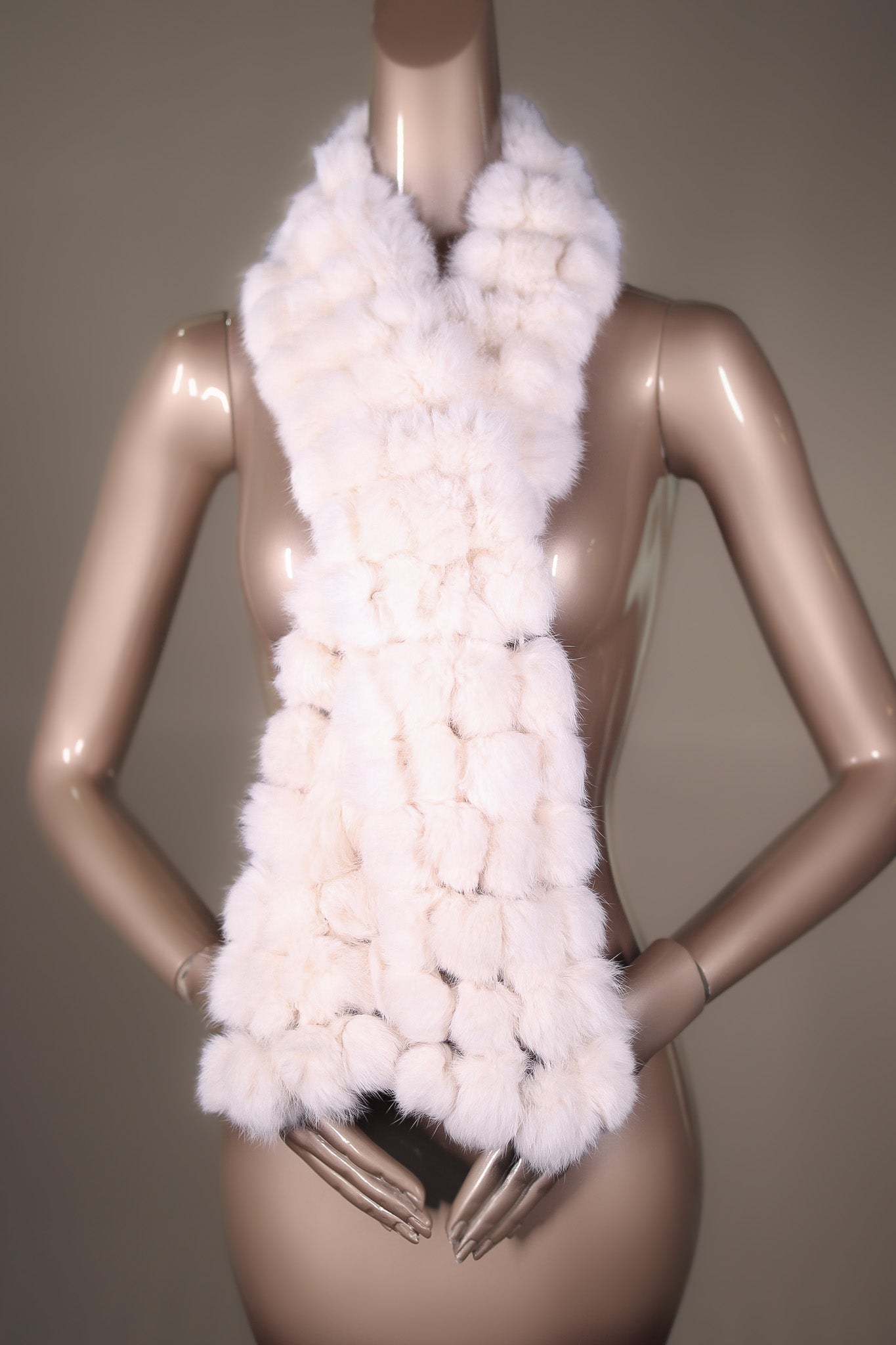 Rabbit Pom-Pom Scarf – Alaska Fur Gallery, Inc.