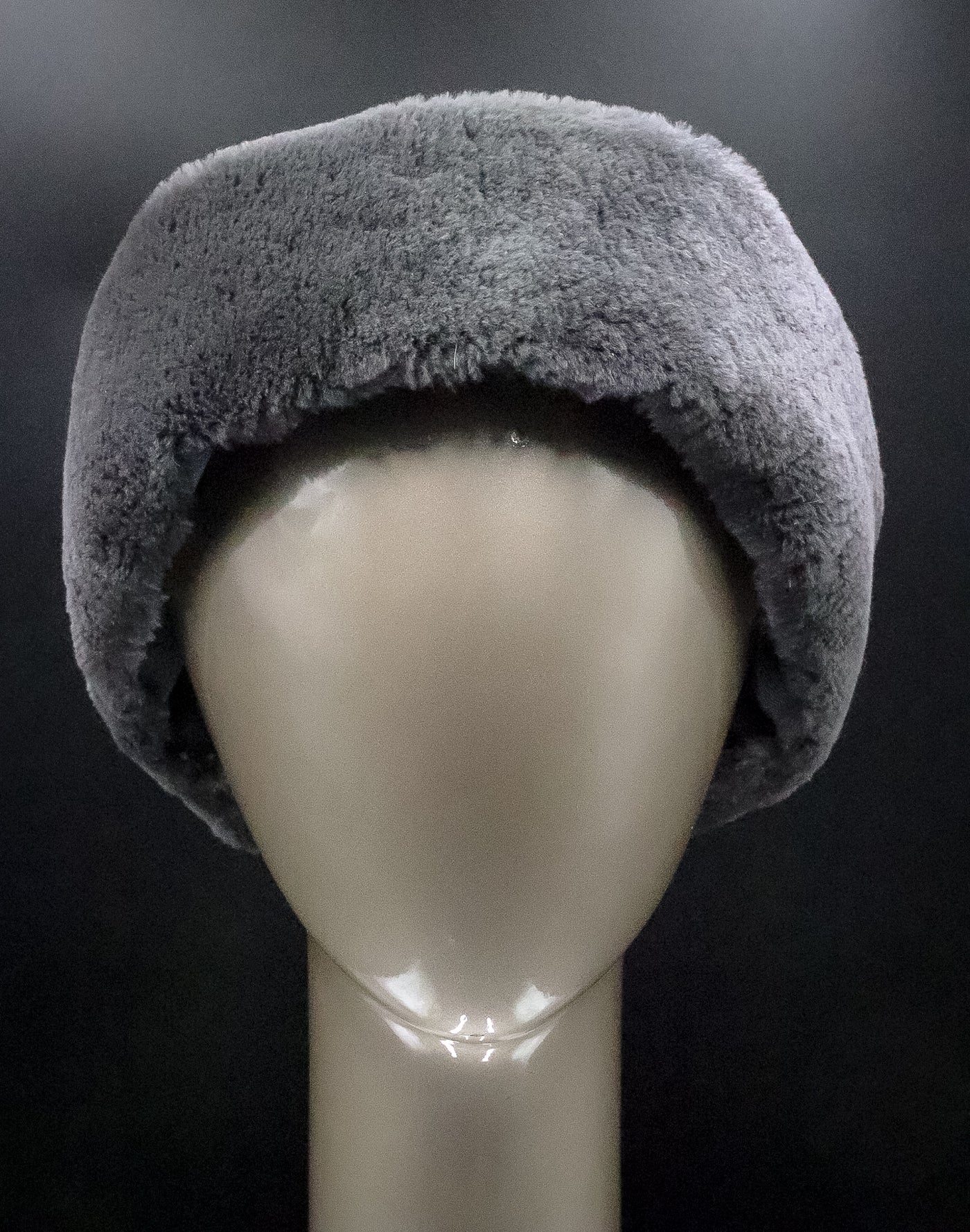 Charcoal Sheared Beaver Headband with Velcro