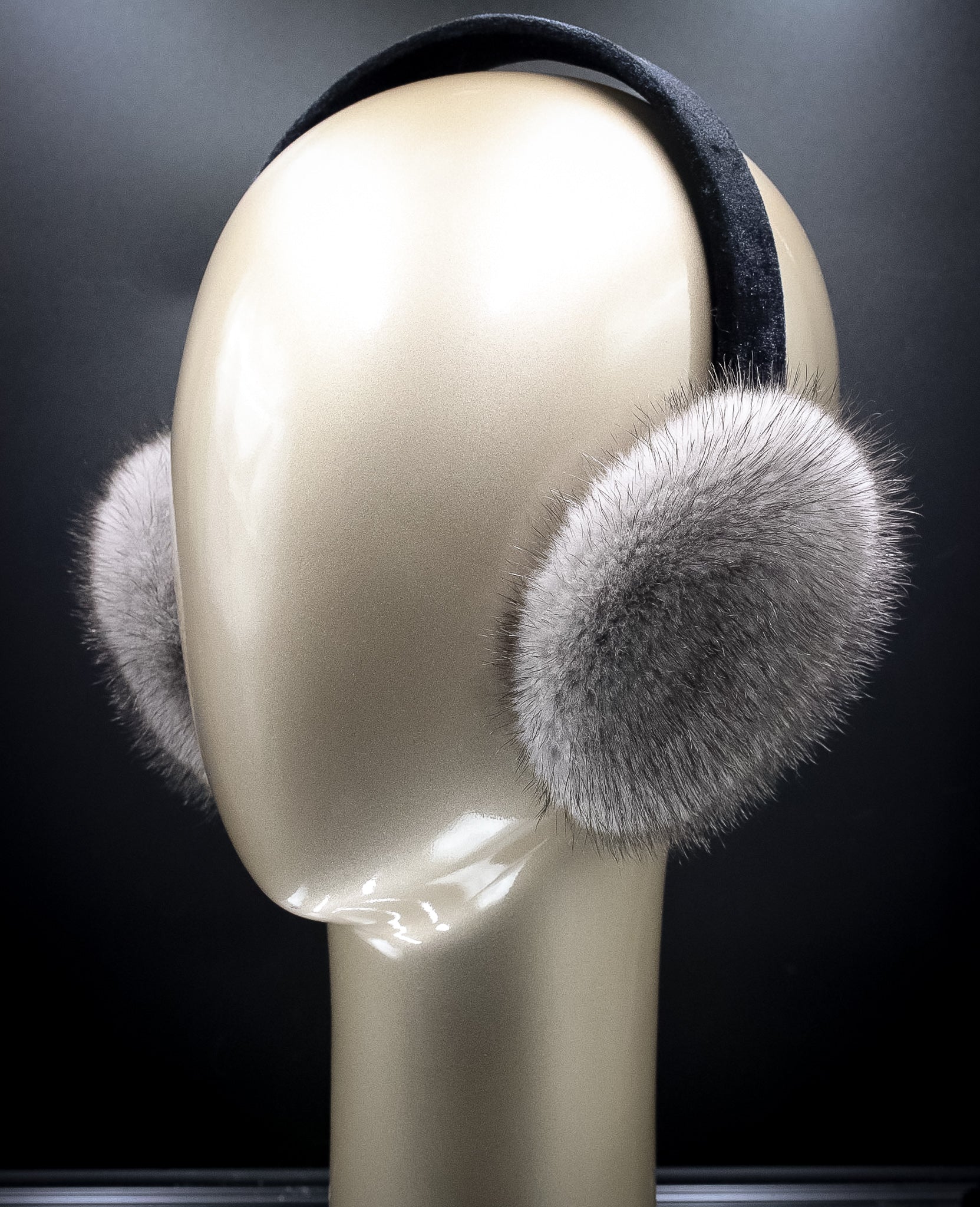 Natural Blue Iris Mink Ear Muffs Alaska Fur Gallery, Inc.