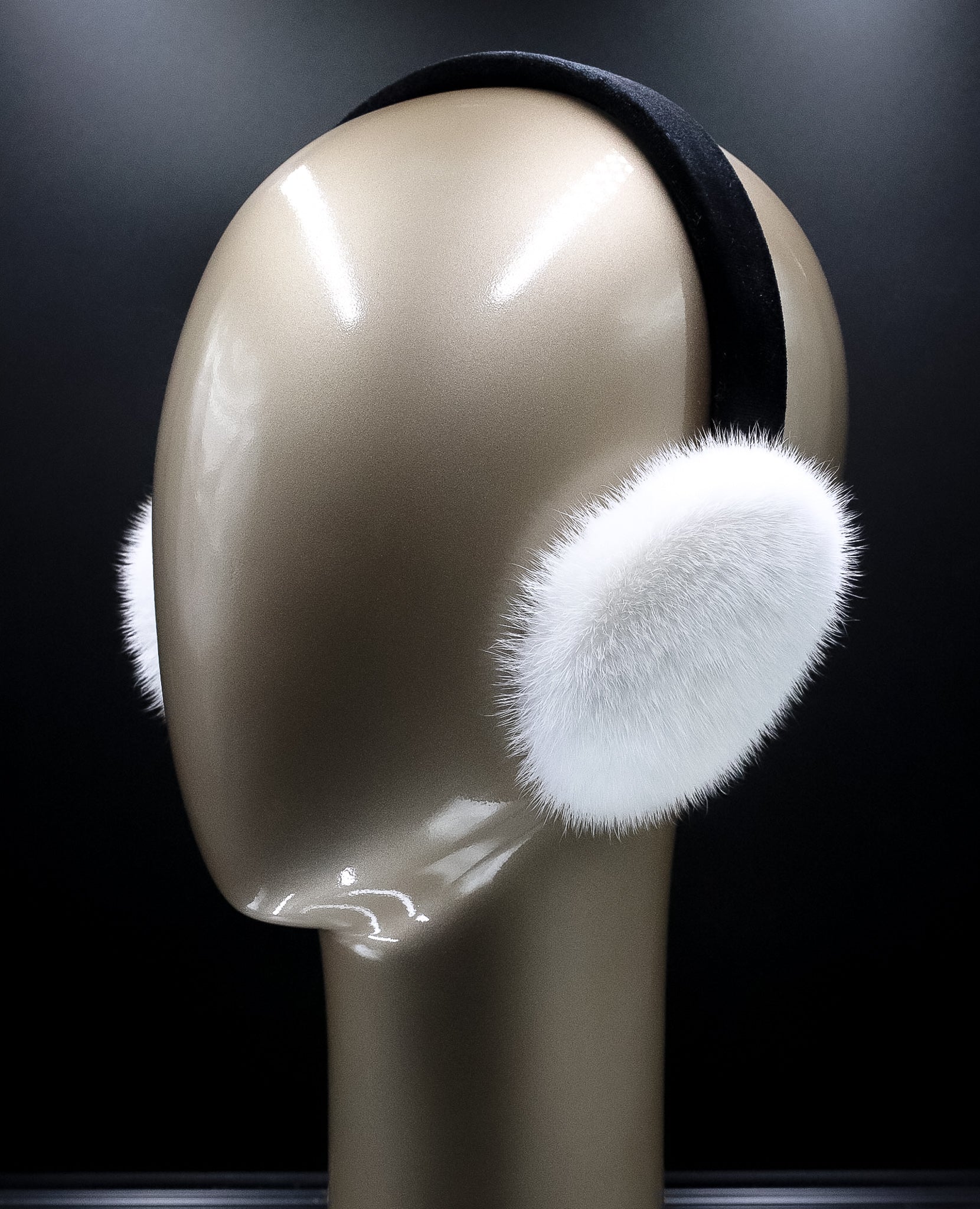 White Mink Ear Muffs Alaska Fur Gallery, Inc.
