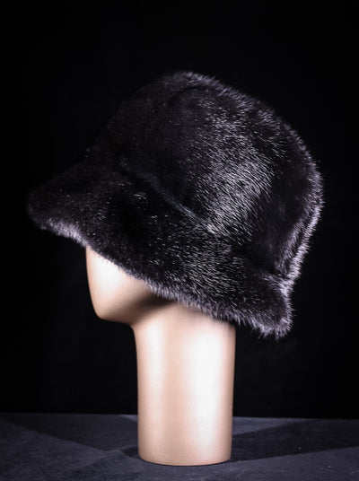 Black Full-Skin Mink Bucket Hat