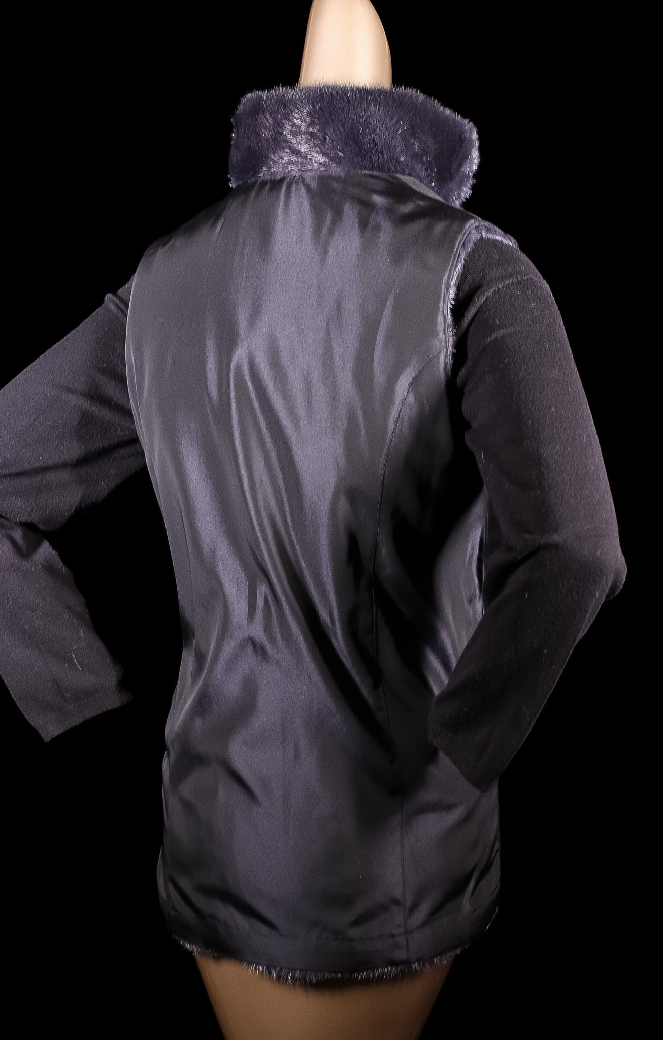 Full-Skin Mink Vest Reversible to Taffeta Rainwear
