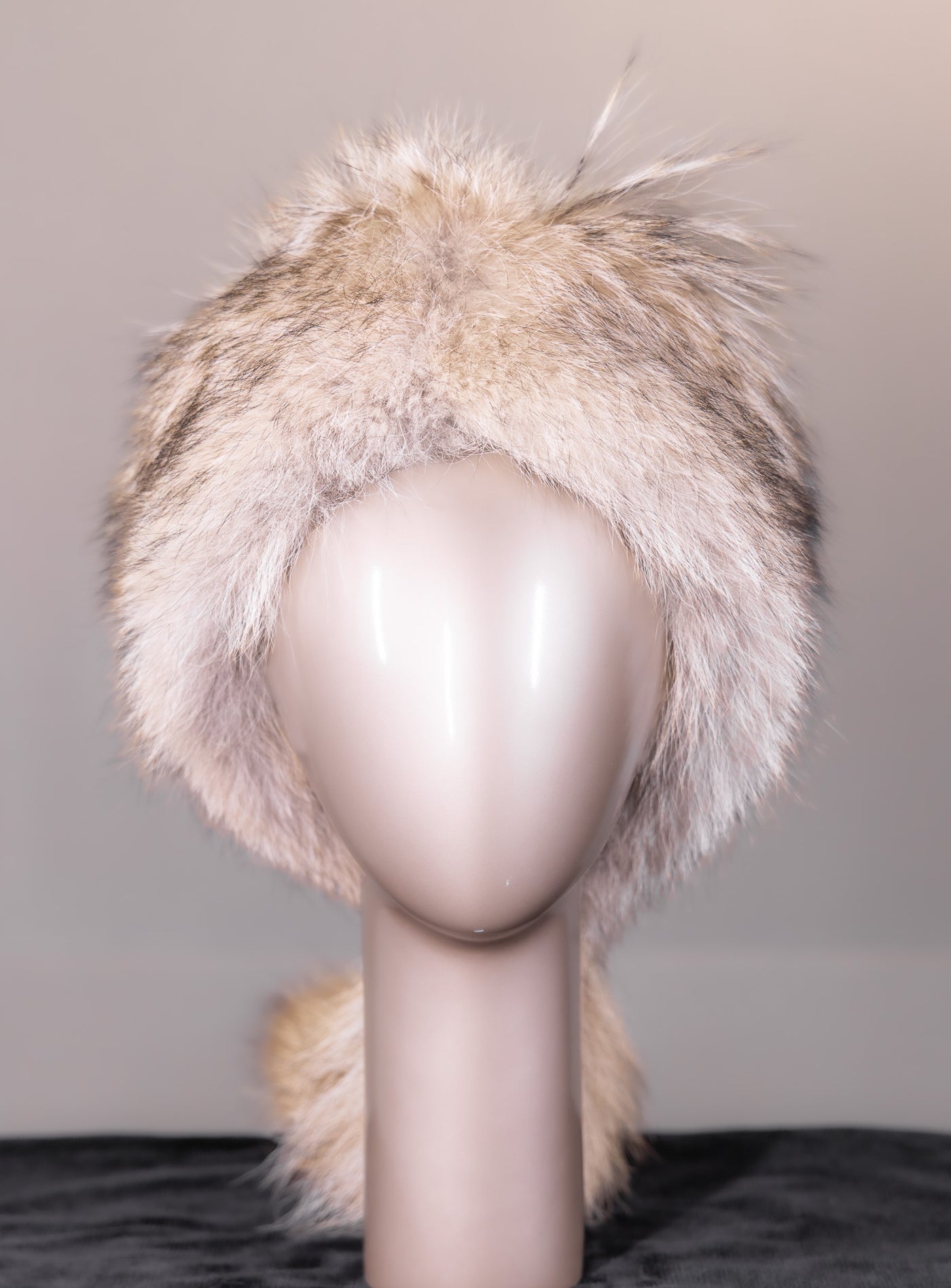 Natural Coyote Hat with Tail