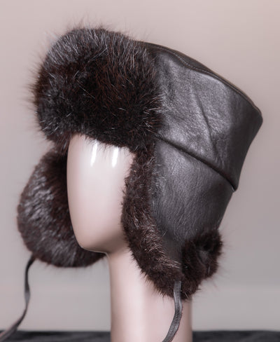 Full-Skin Beaver and Leather Trooper Hat