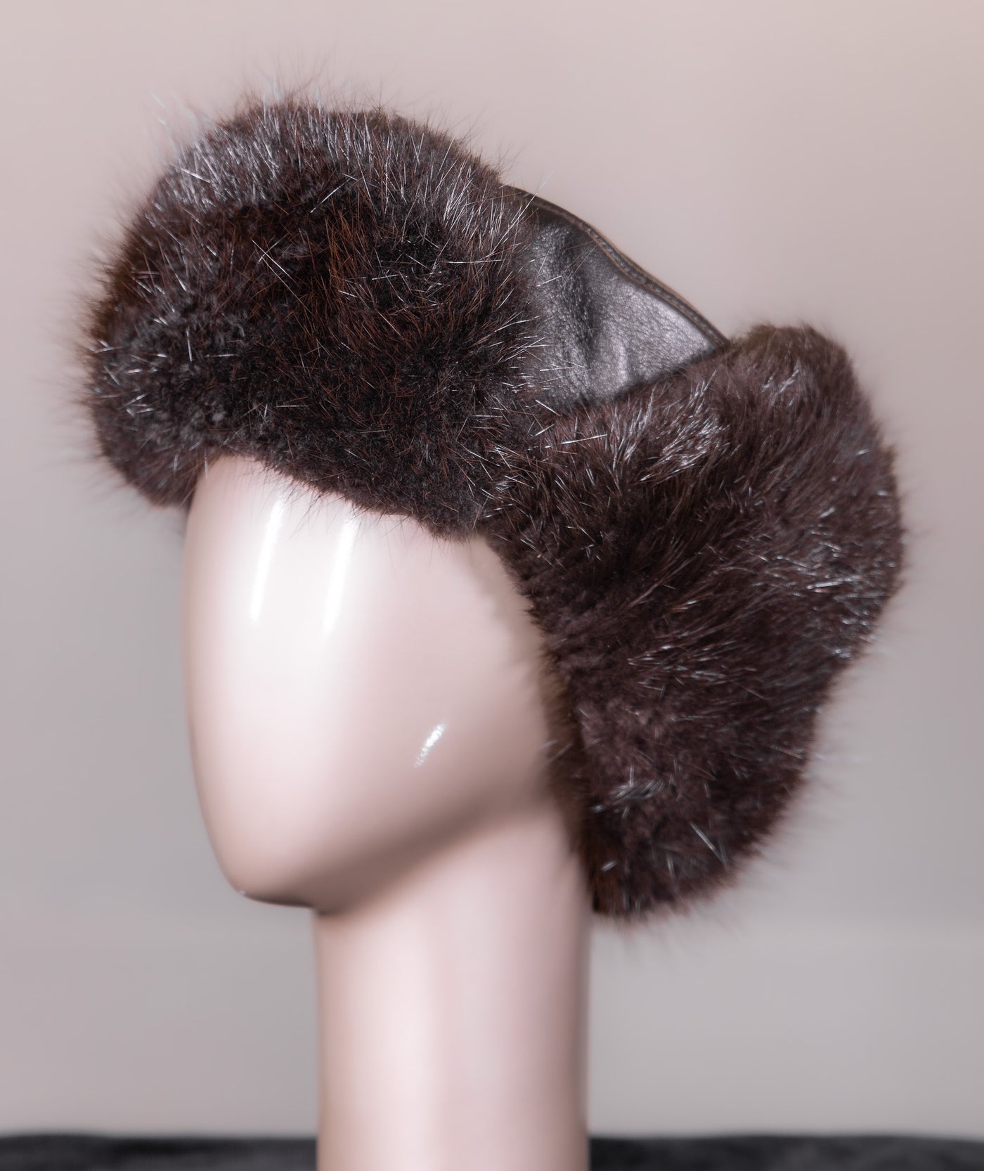 Full-Skin Beaver and Leather Trooper Hat