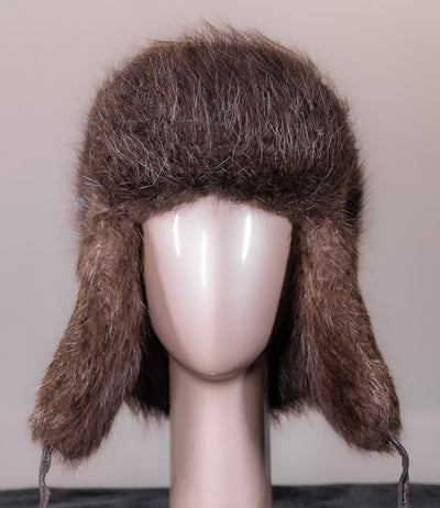 Full-Skin Natural Beaver Trooper Hat