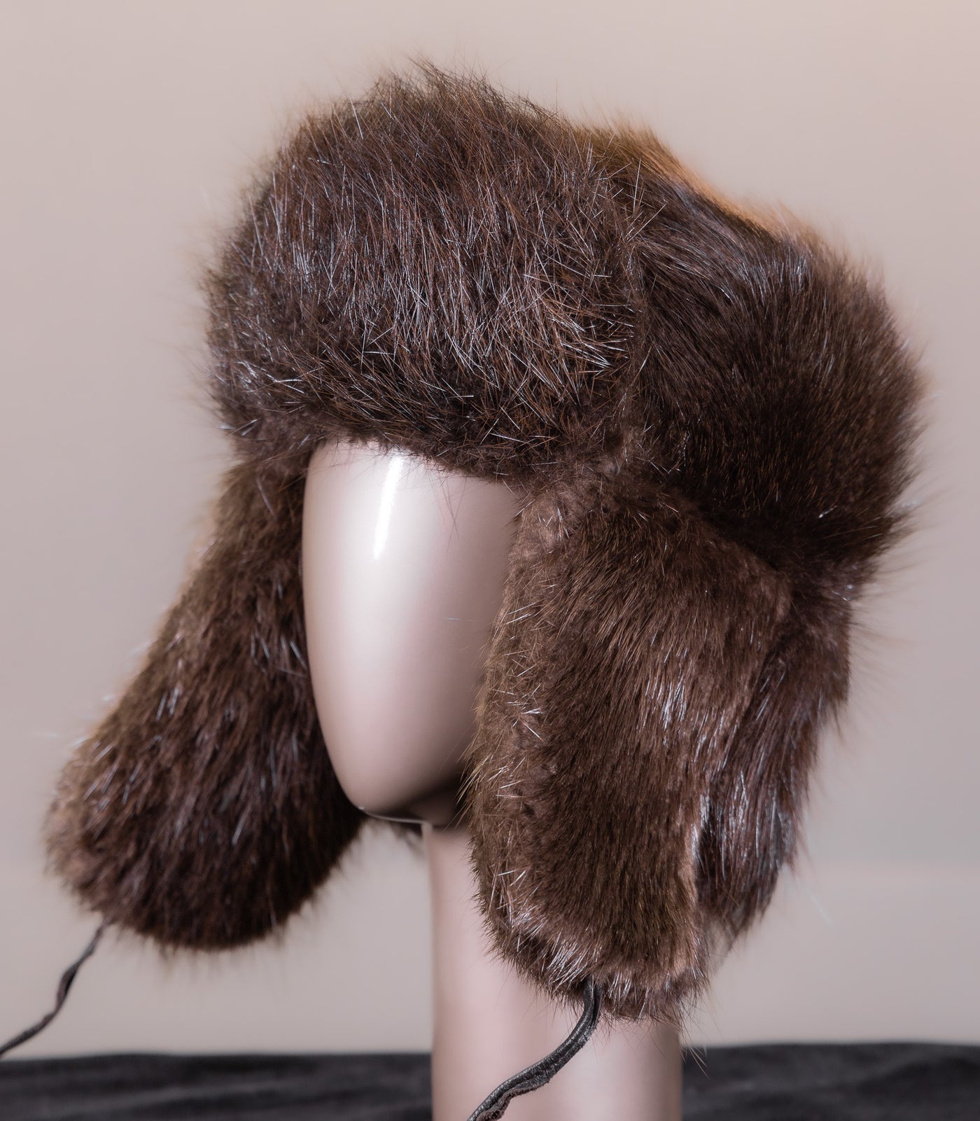 Full-Skin Natural Beaver Trooper Hat