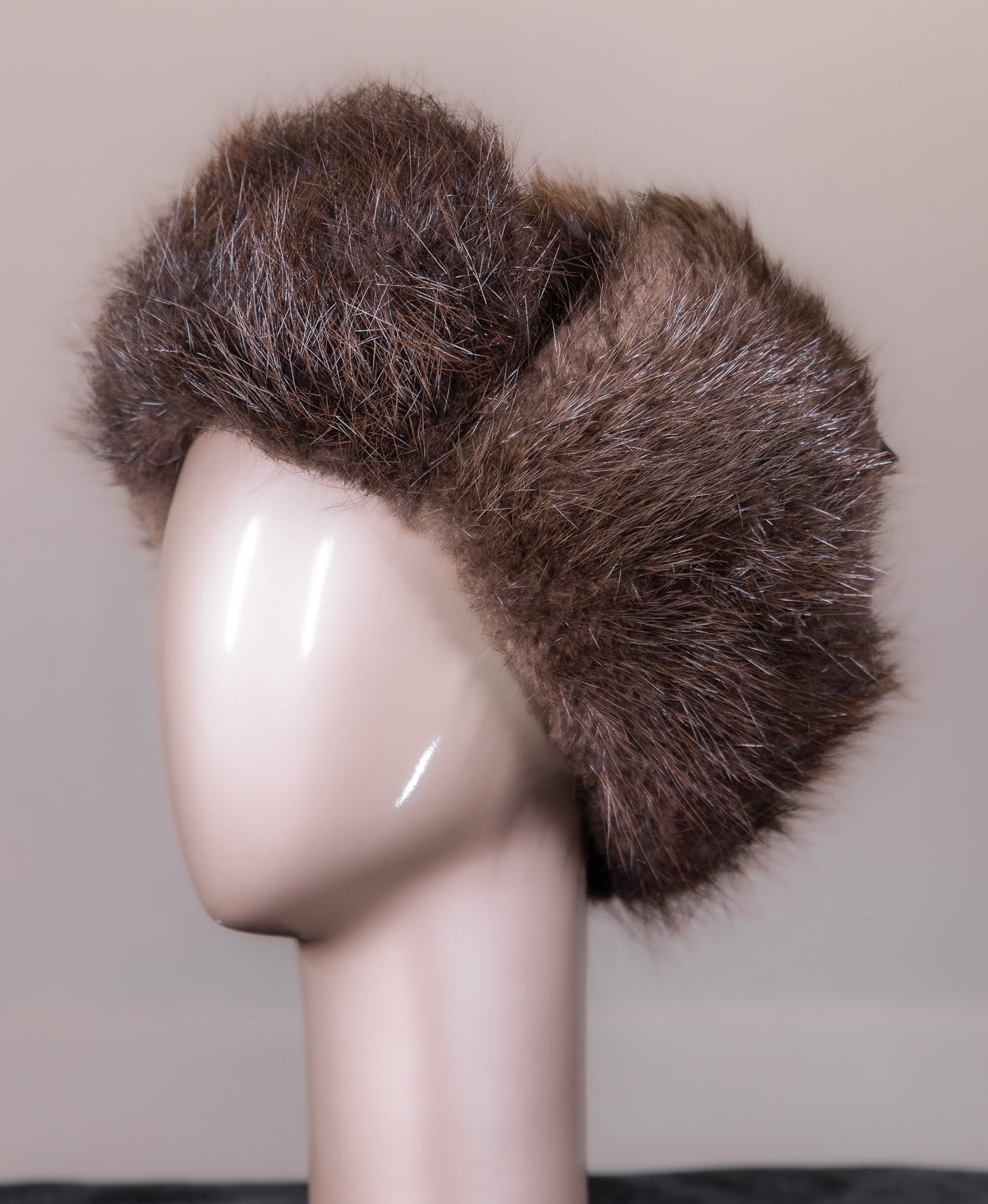 Full-Skin Natural Beaver Trooper Hat