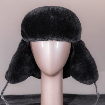 Sheared Beaver and Leather Trooper Hat