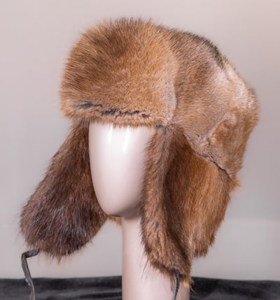 Full-Skin Natural Muskrat Trooper Hat