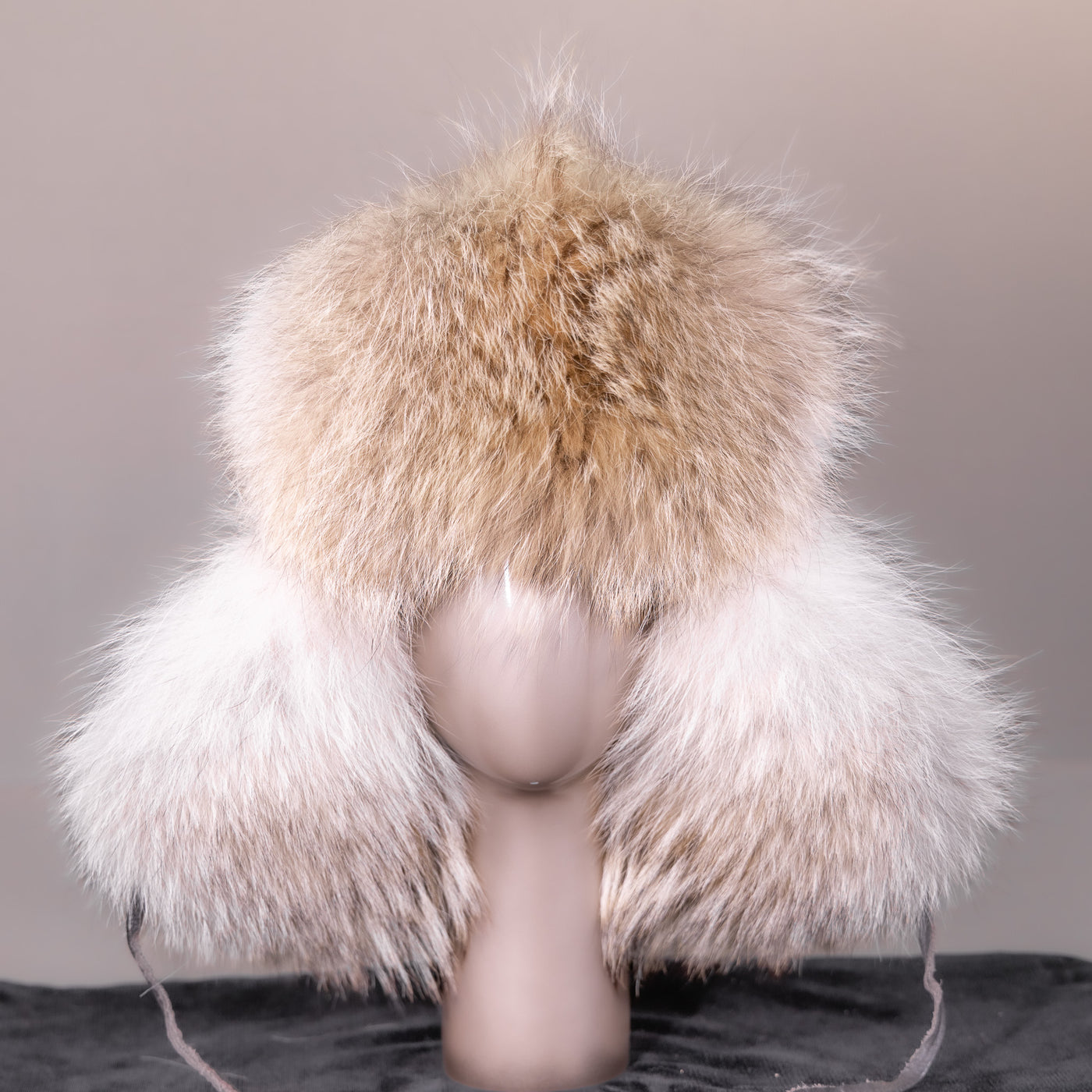 Natural Coyote and Leather Trooper Hat