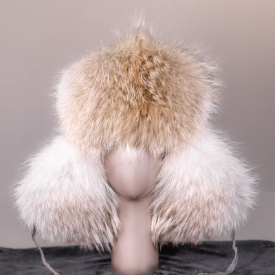 Natural Coyote and Leather Trooper Hat