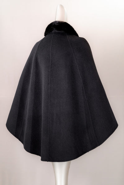 Cashmere Cape with Mink Shirt Collar
