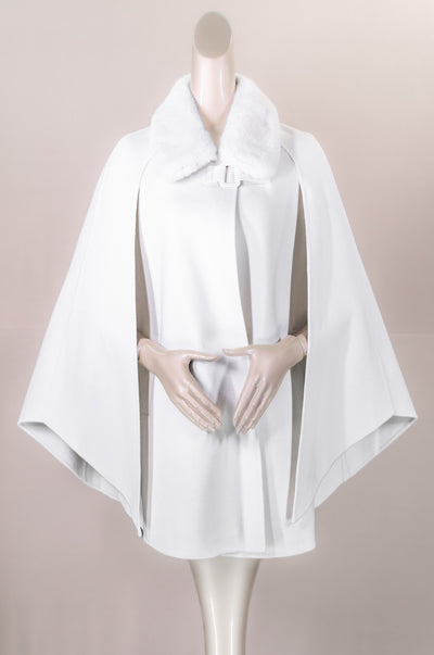 Cashmere Cape with Mink Shirt Collar