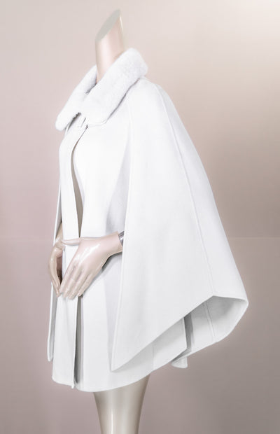 Cashmere Cape with Mink Shirt Collar