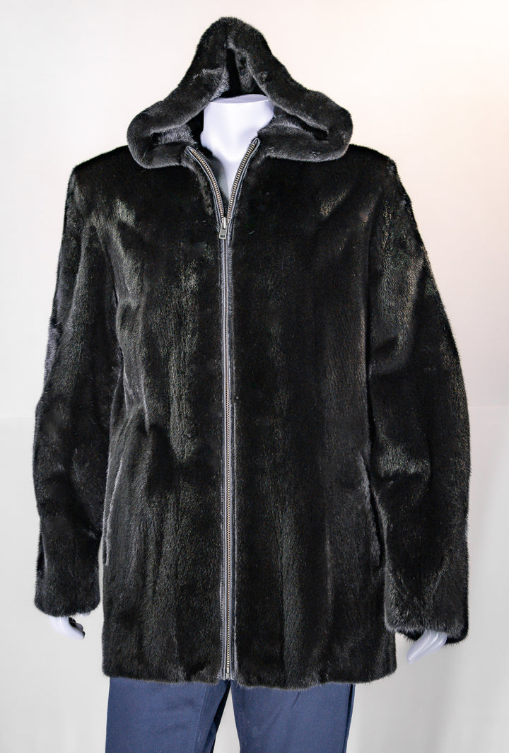 Hooded Blackglama Mink Jacket – Alaska Fur Gallery, Inc.