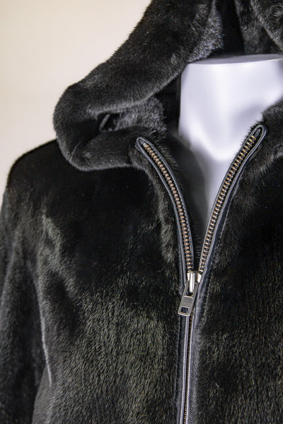 Hooded Blackglama Mink Jacket