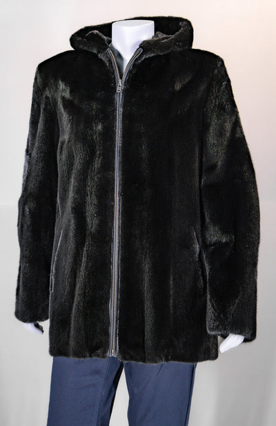 Hooded Blackglama Mink Jacket