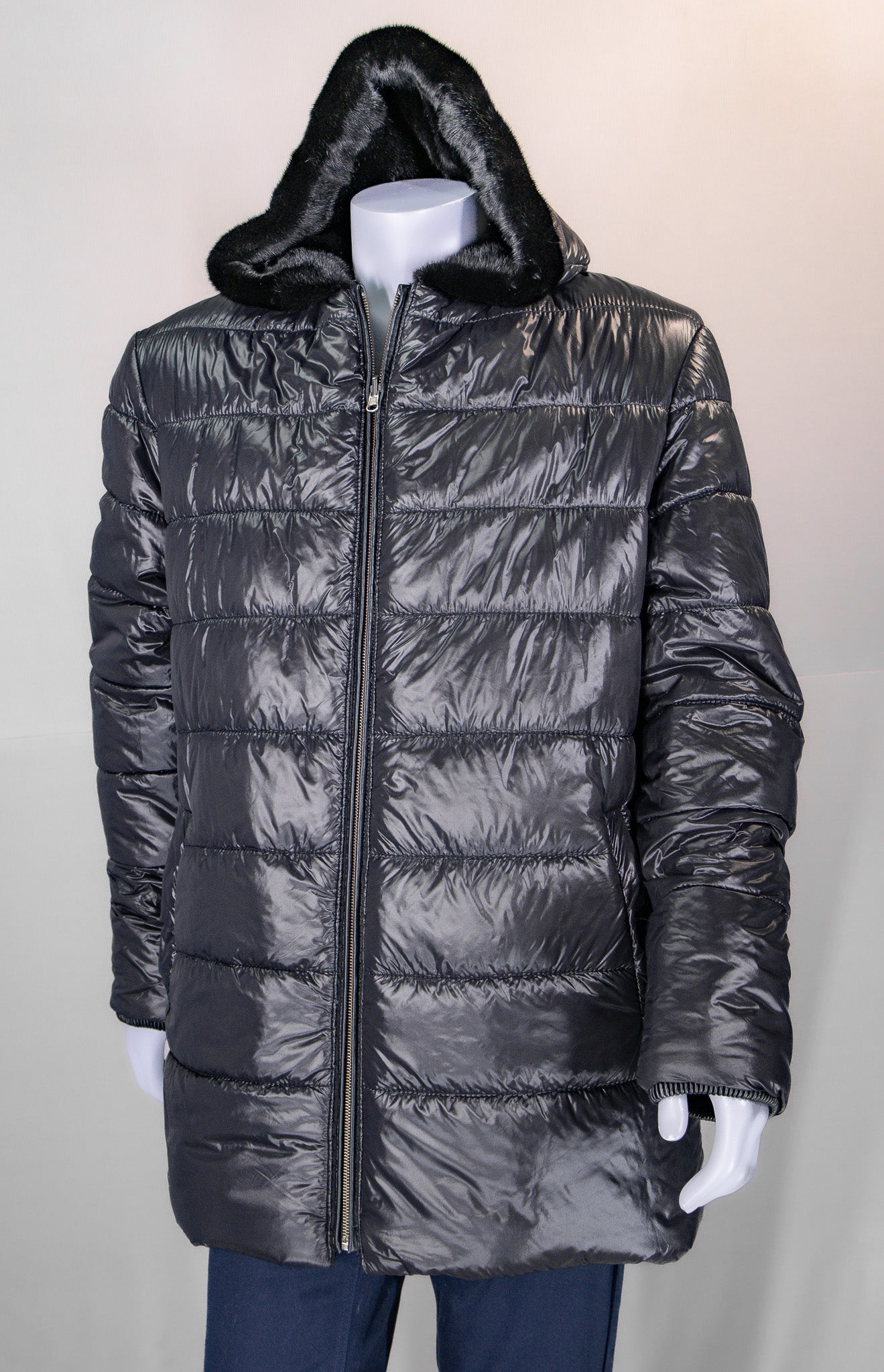 Hooded Full-Skin Mink Parka Reversible to Puffer