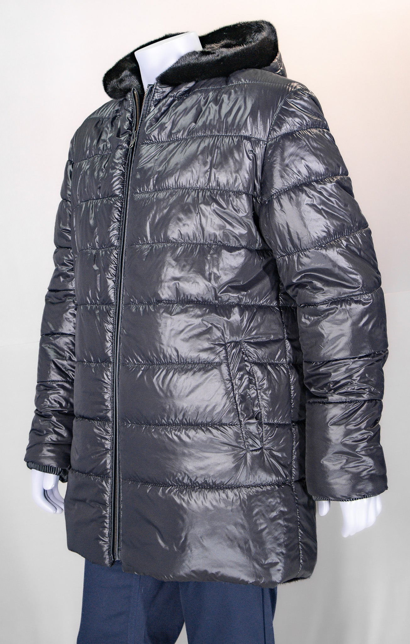 Hooded Full-Skin Mink Parka Reversible to Puffer