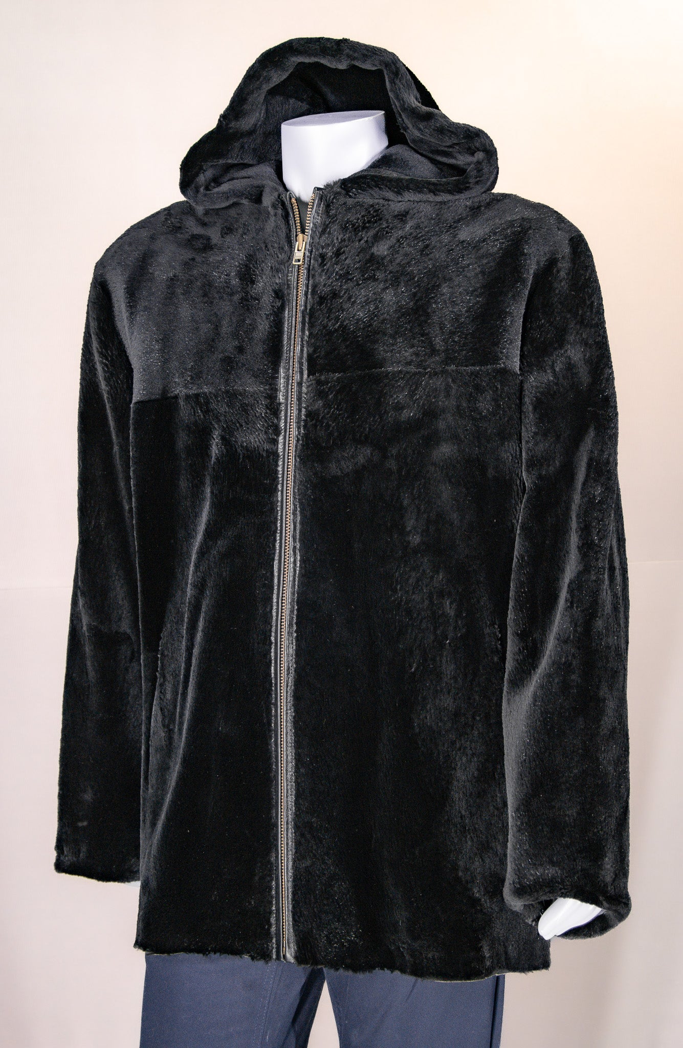 Sheared Beaver Jacket with Hood