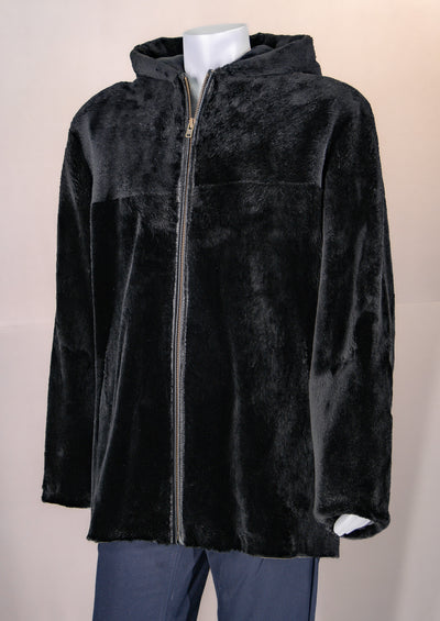 Sheared Beaver Jacket with Hood