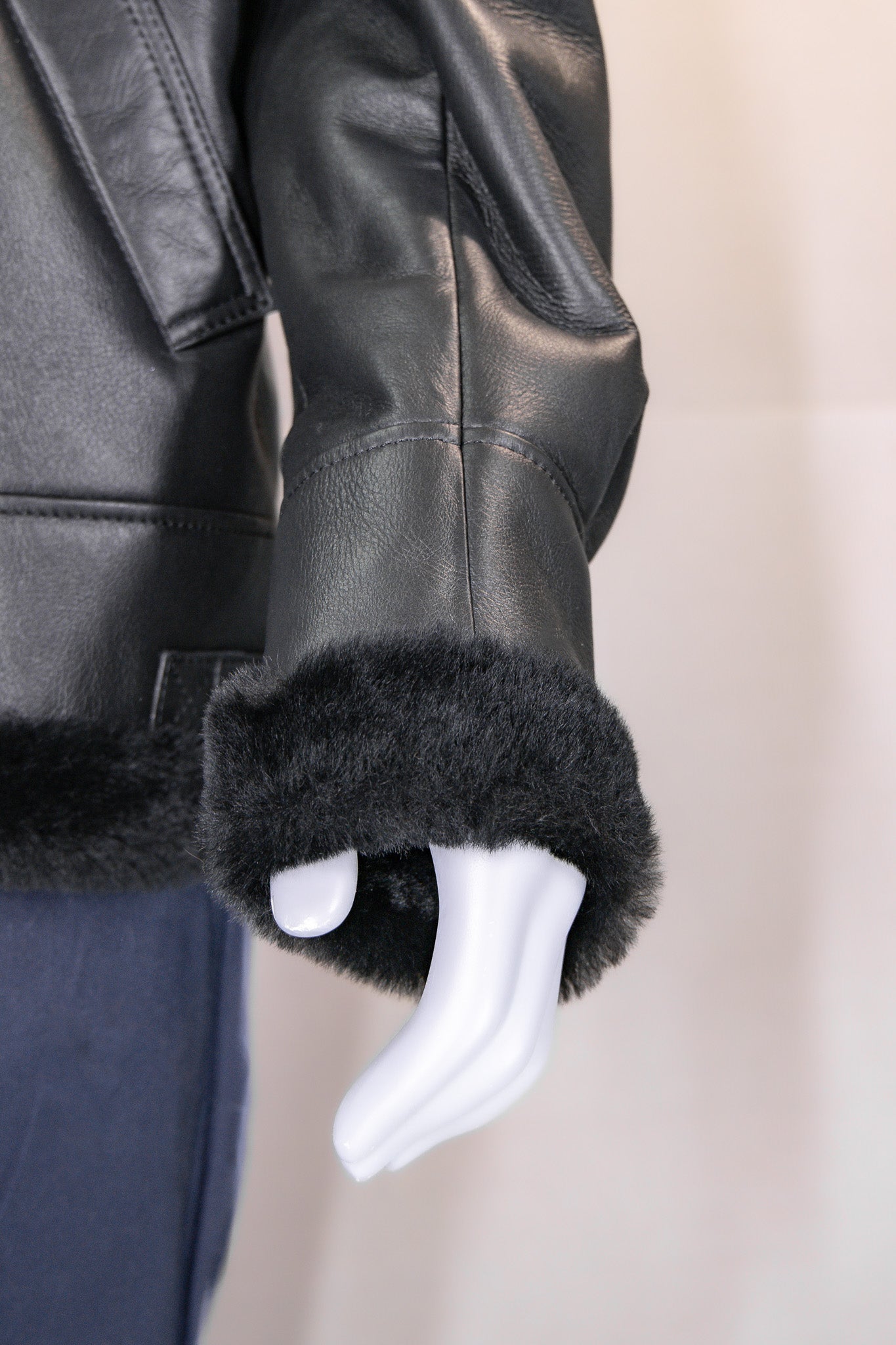 Hooded Merino Lamb Bomber with Shirt Collar