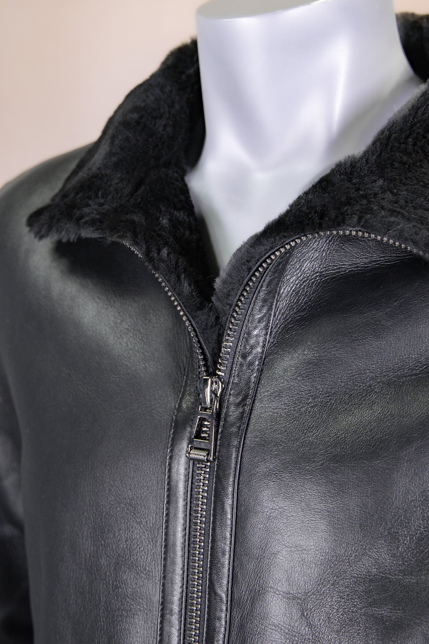 Merino Lamb Shearling Jacket with Stand-Up Collar