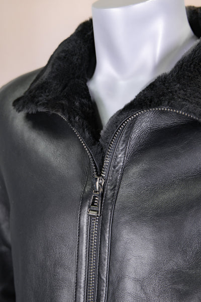 Merino Lamb Shearling Jacket with Stand-Up Collar
