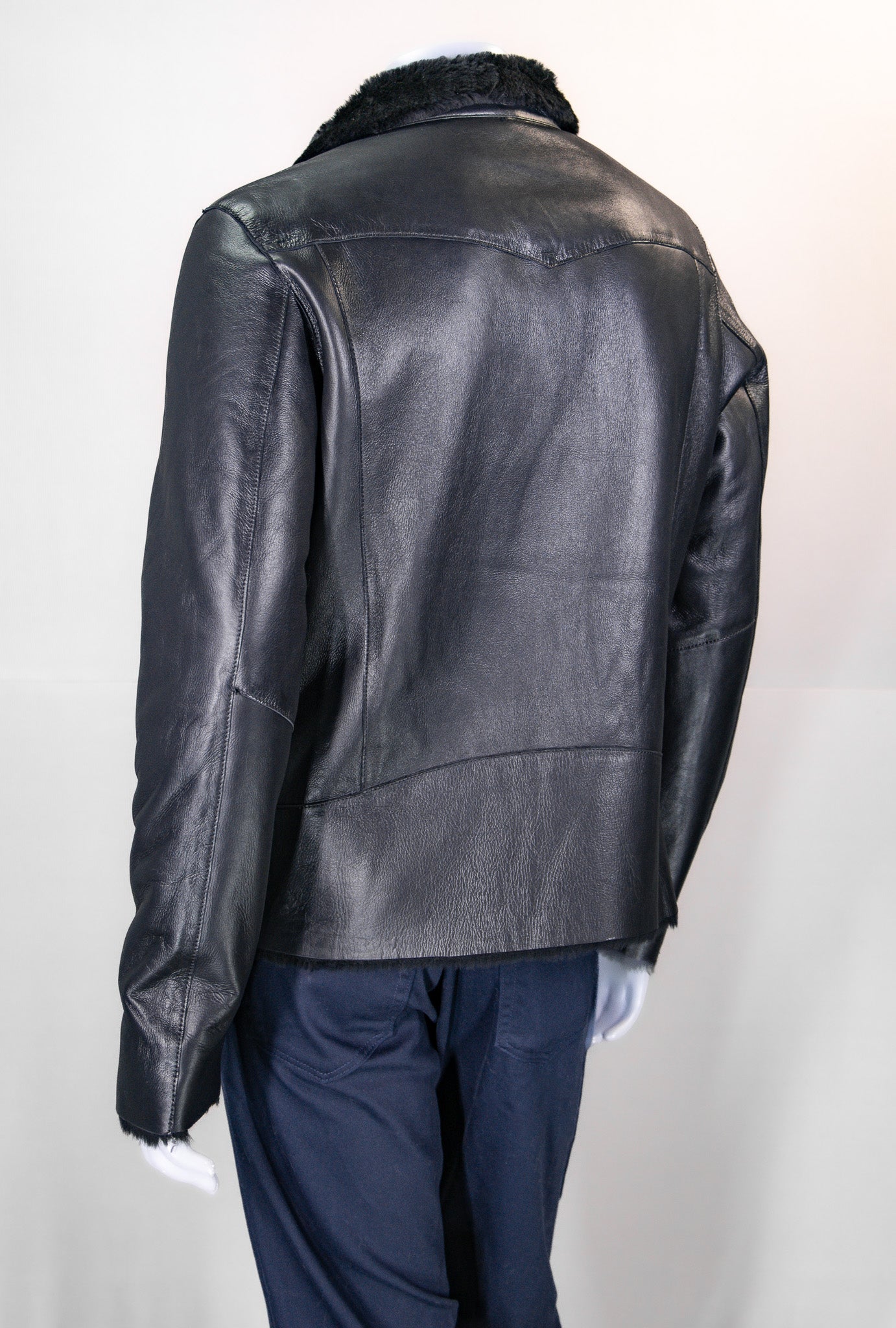 Merino Lamb Shearling Jacket with Stand-Up Collar