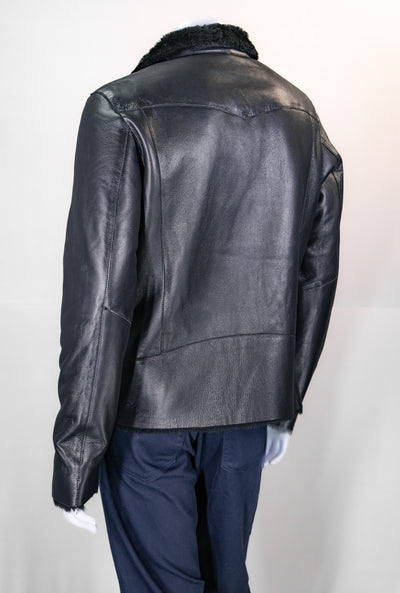 Merino Lamb Shearling Jacket with Stand-Up Collar