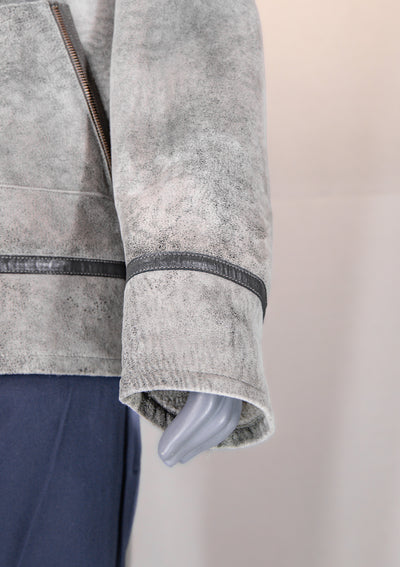 Shearling Aviator Jacket with Shirt Collar