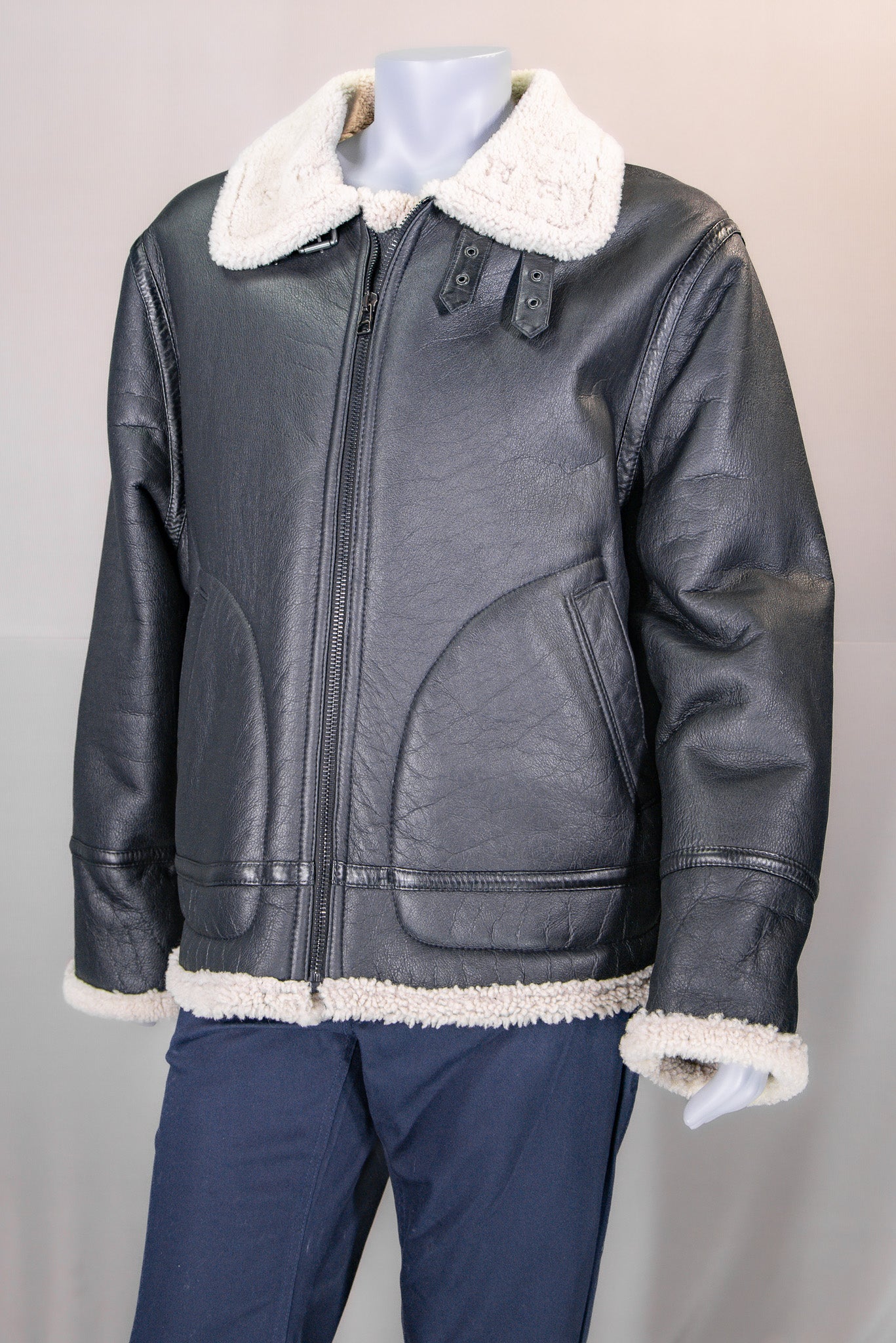 Shearling Jacket with Shirt Collar