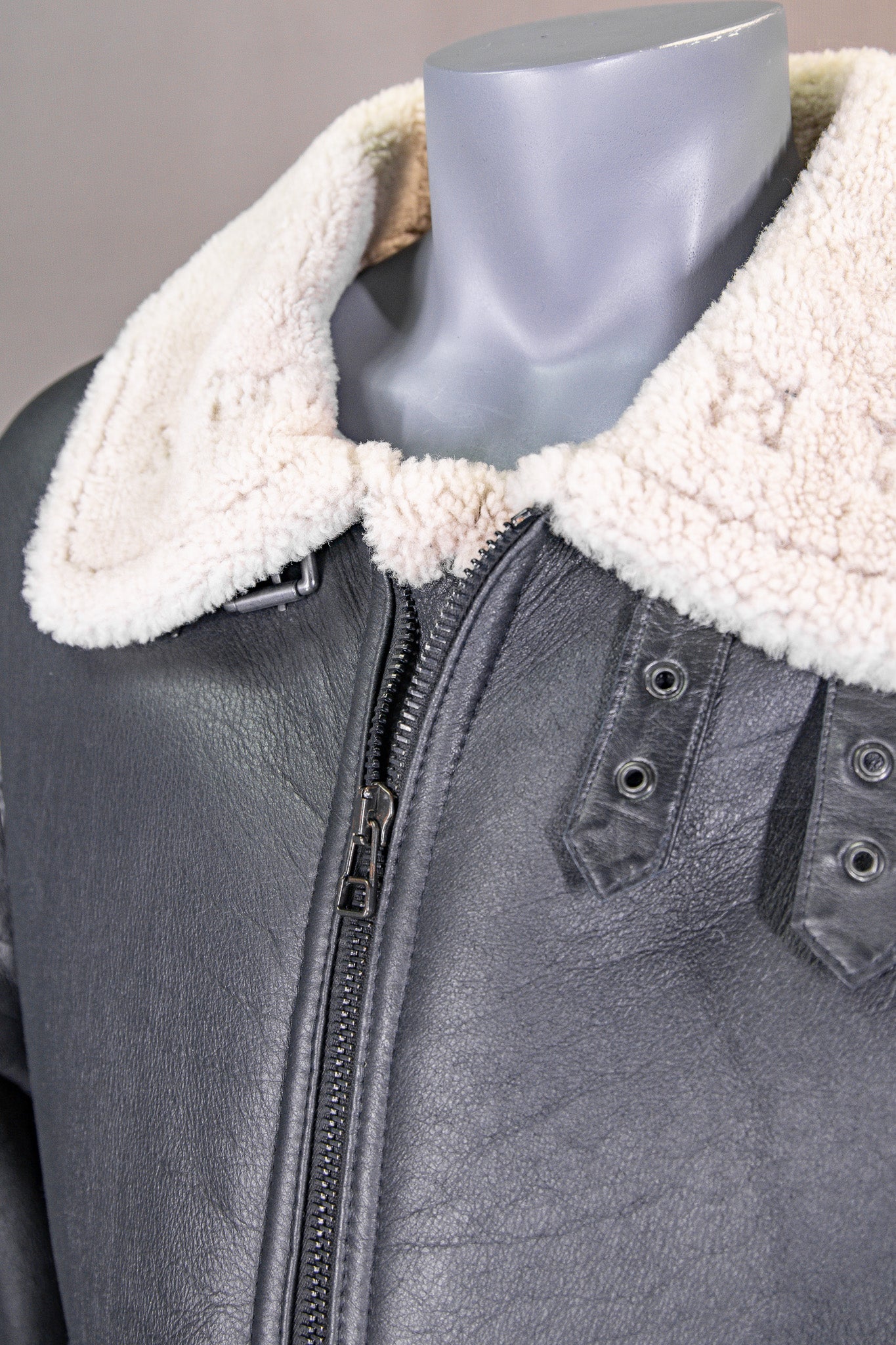 Shearling Jacket with Shirt Collar