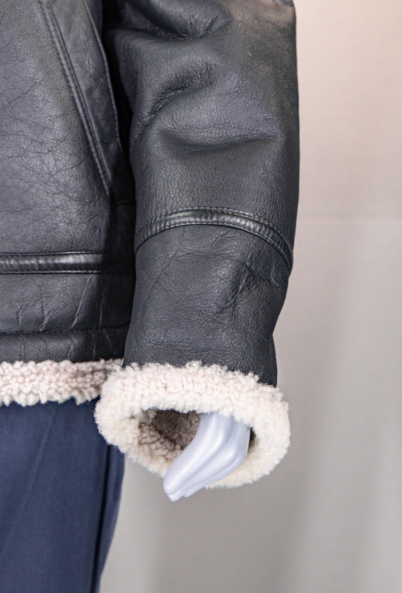 Shearling Jacket with Shirt Collar