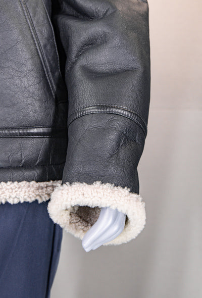 Shearling Jacket with Shirt Collar