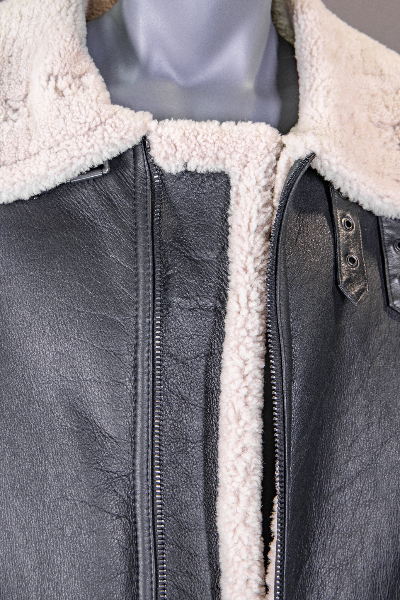 Shearling Jacket with Shirt Collar