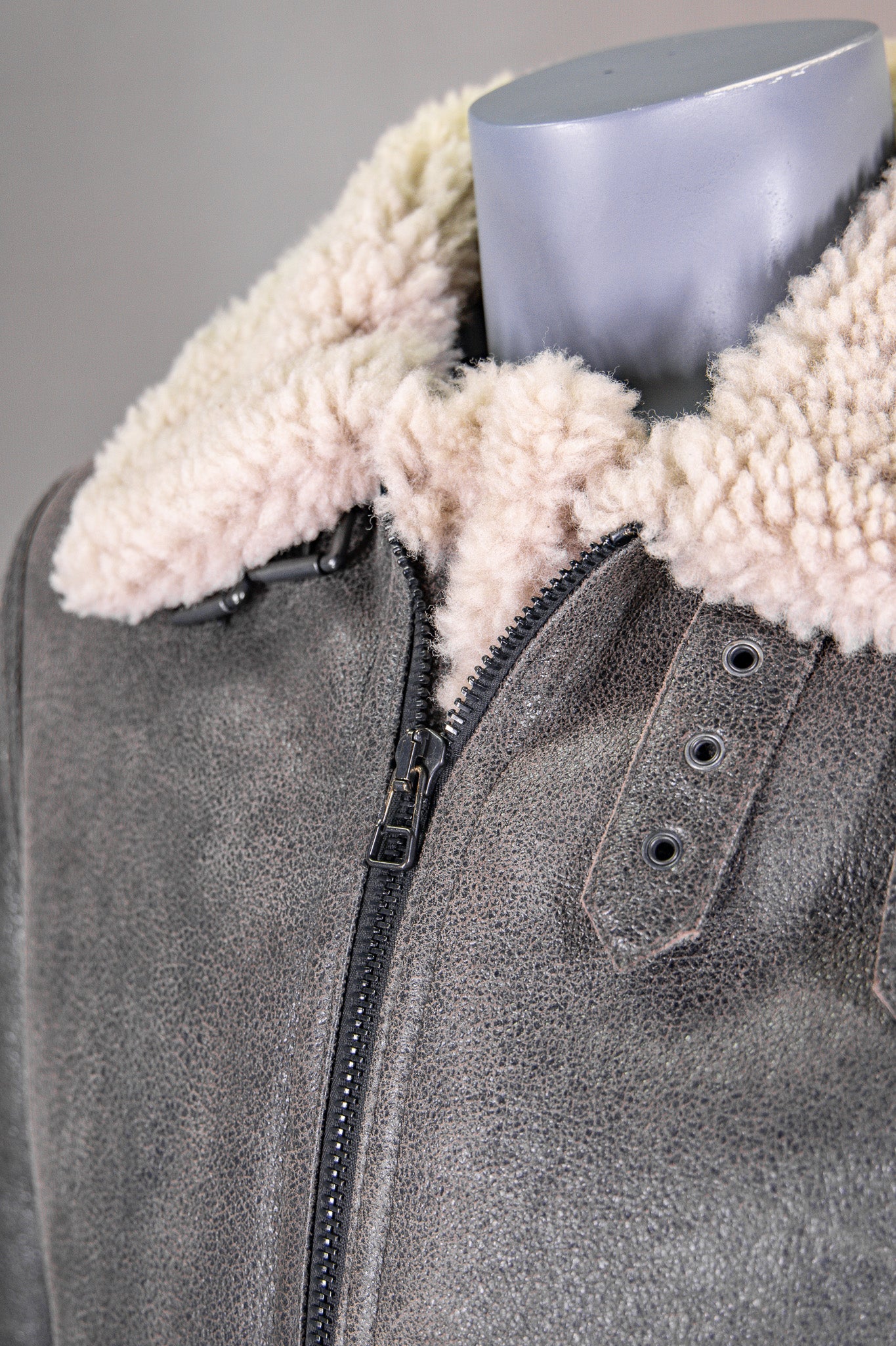 Shearling Jacket with Shirt Collar