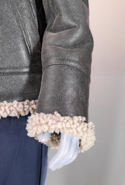 Shearling Jacket with Shirt Collar