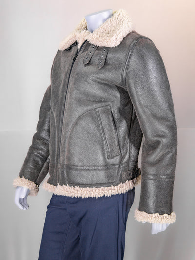 Shearling Jacket with Shirt Collar