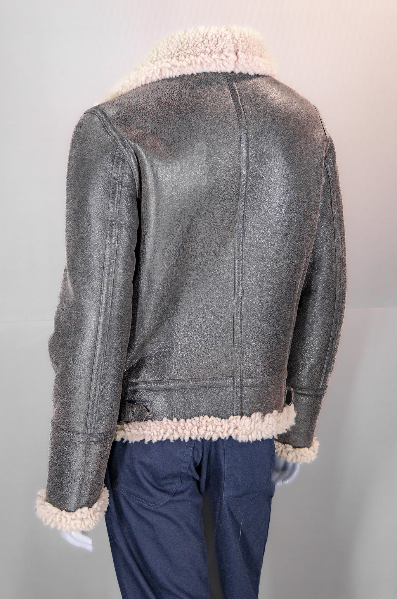 Shearling Jacket with Shirt Collar