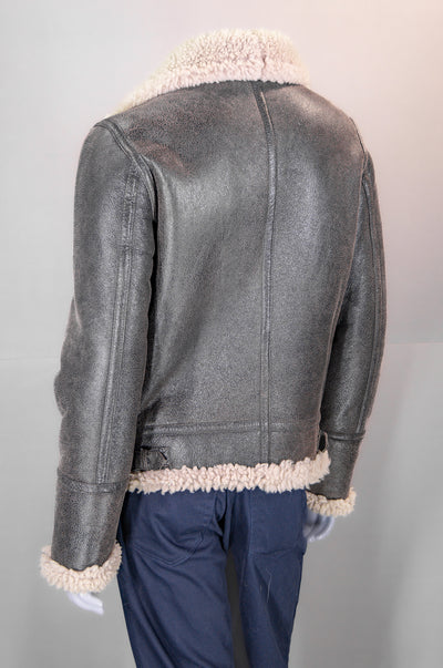 Shearling Jacket with Shirt Collar