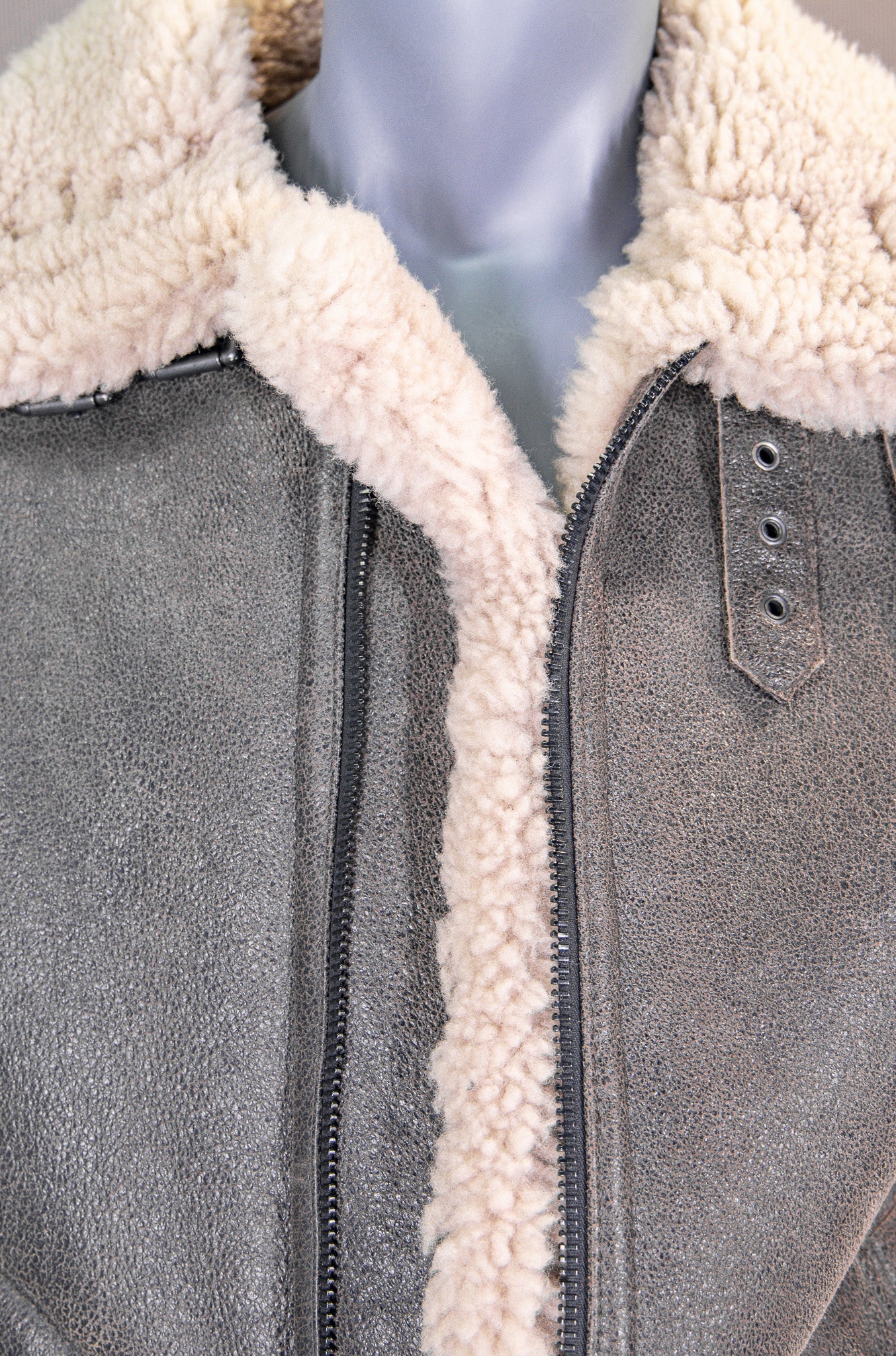 Shearling Jacket with Shirt Collar