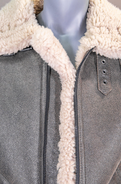 Shearling Jacket with Shirt Collar