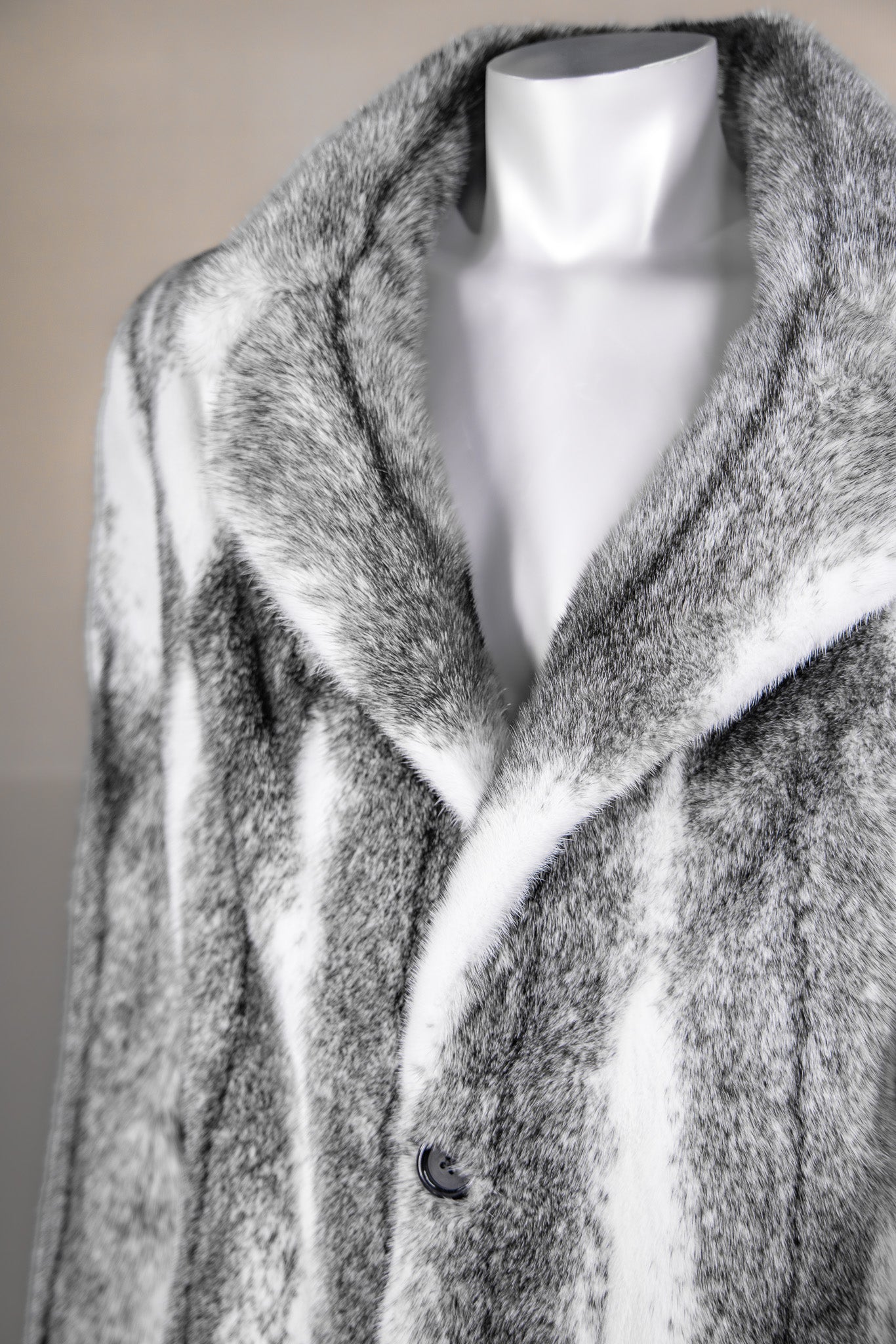Natural Black Cross Mink Car Coat with Notch Collar