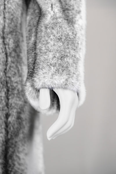 Natural Black Cross Mink Car Coat with Notch Collar
