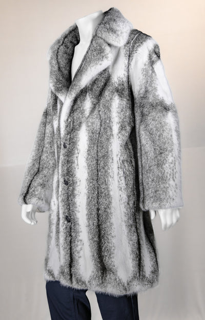 Natural Black Cross Mink Car Coat with Notch Collar