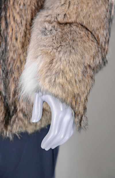 Zippered Coyote Jacket with Shirt Collar