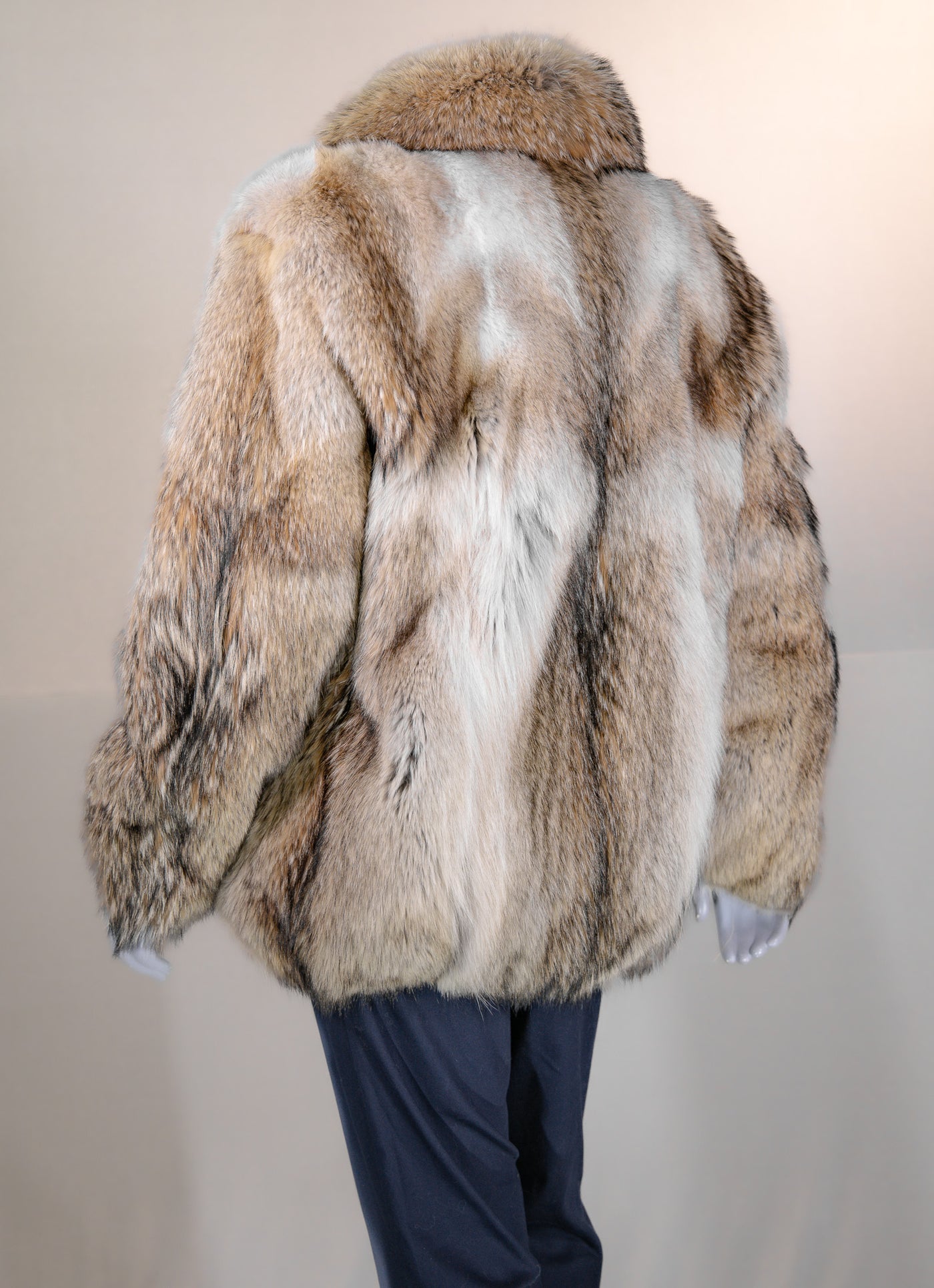Zippered Coyote Jacket with Shirt Collar