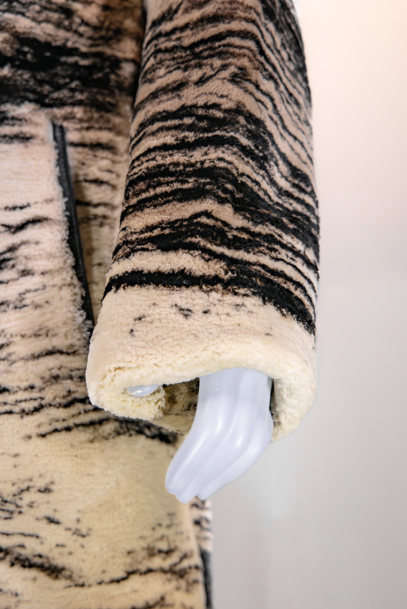 Stenciled Sheared Beaver Stroller with Mink Collar